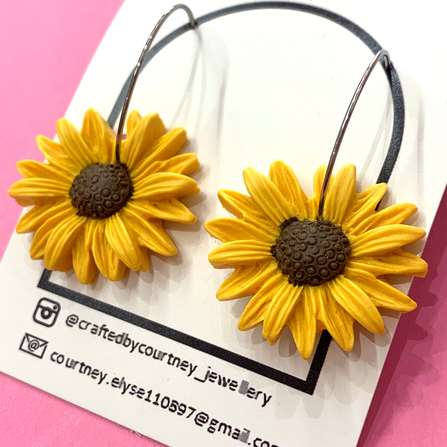 CRAFTED BY COURTNEY- Sunflower Hoops