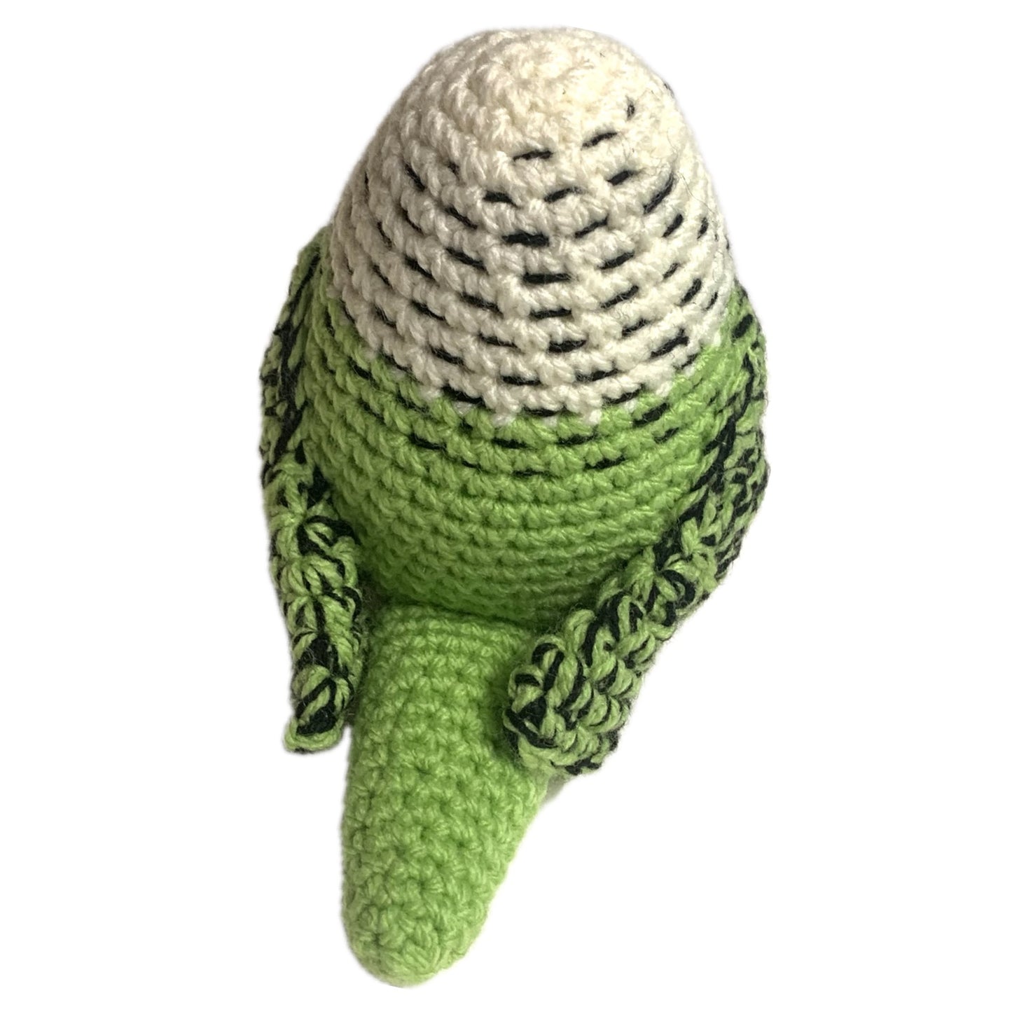 BEAKNITS- LIME  GREEN CROCHETED BUDGIE