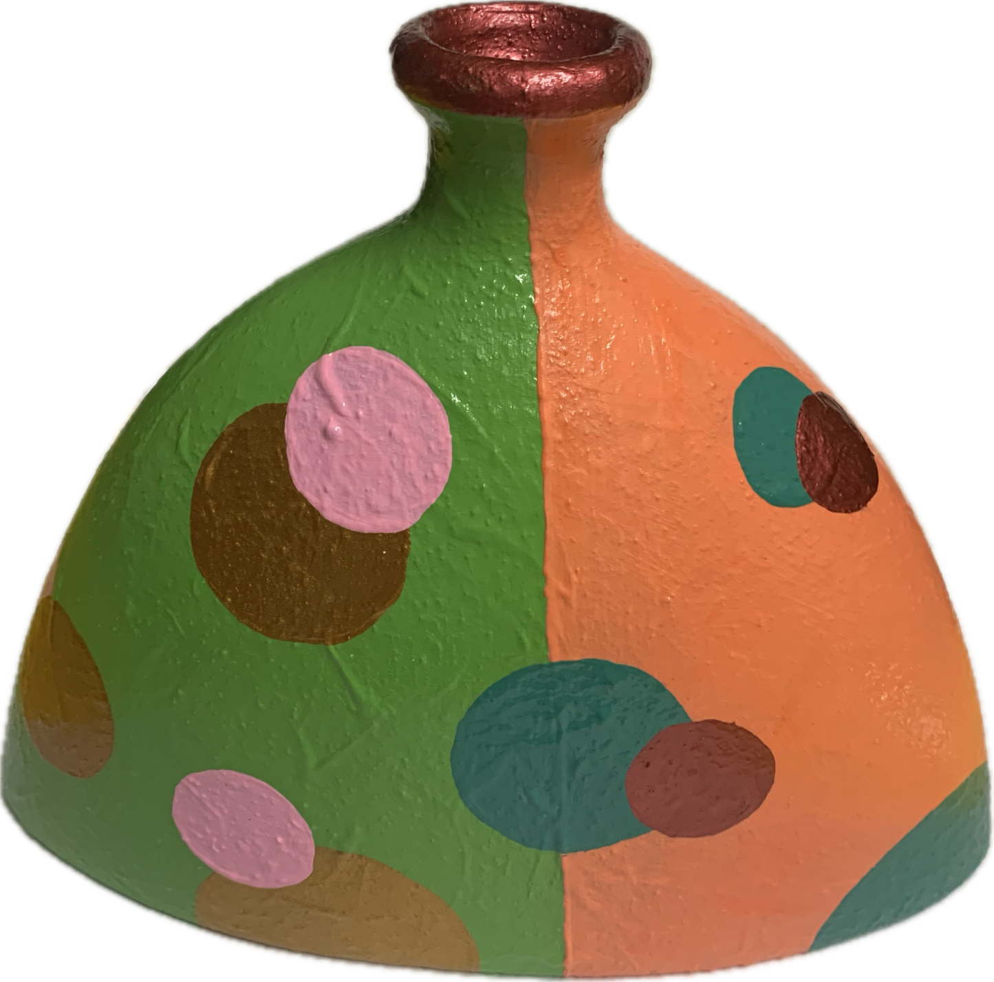 MAKIN' WHOOPEE - Tall Halfer Vase- Peach & Green