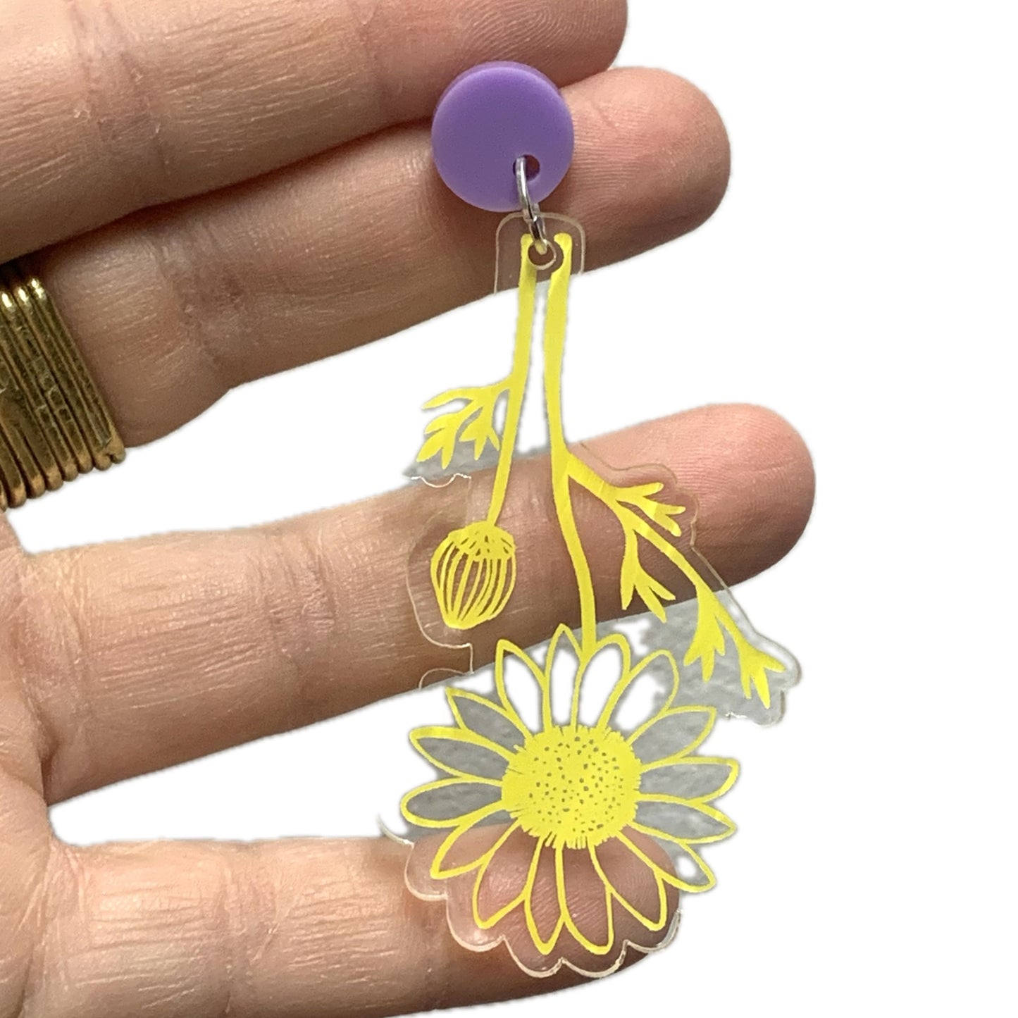 MAKIN' WHOOPEE - "Oopsy Daisy" - Statement Dangles- Yellow