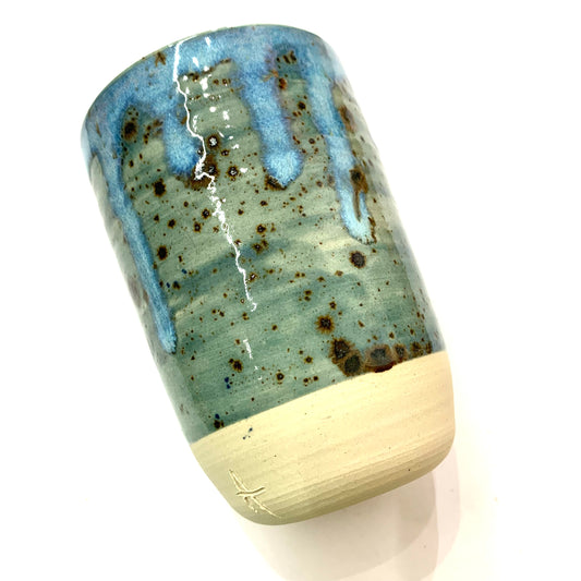POTTERESS BY ALICIA - Blue Dribbles Tall Cup