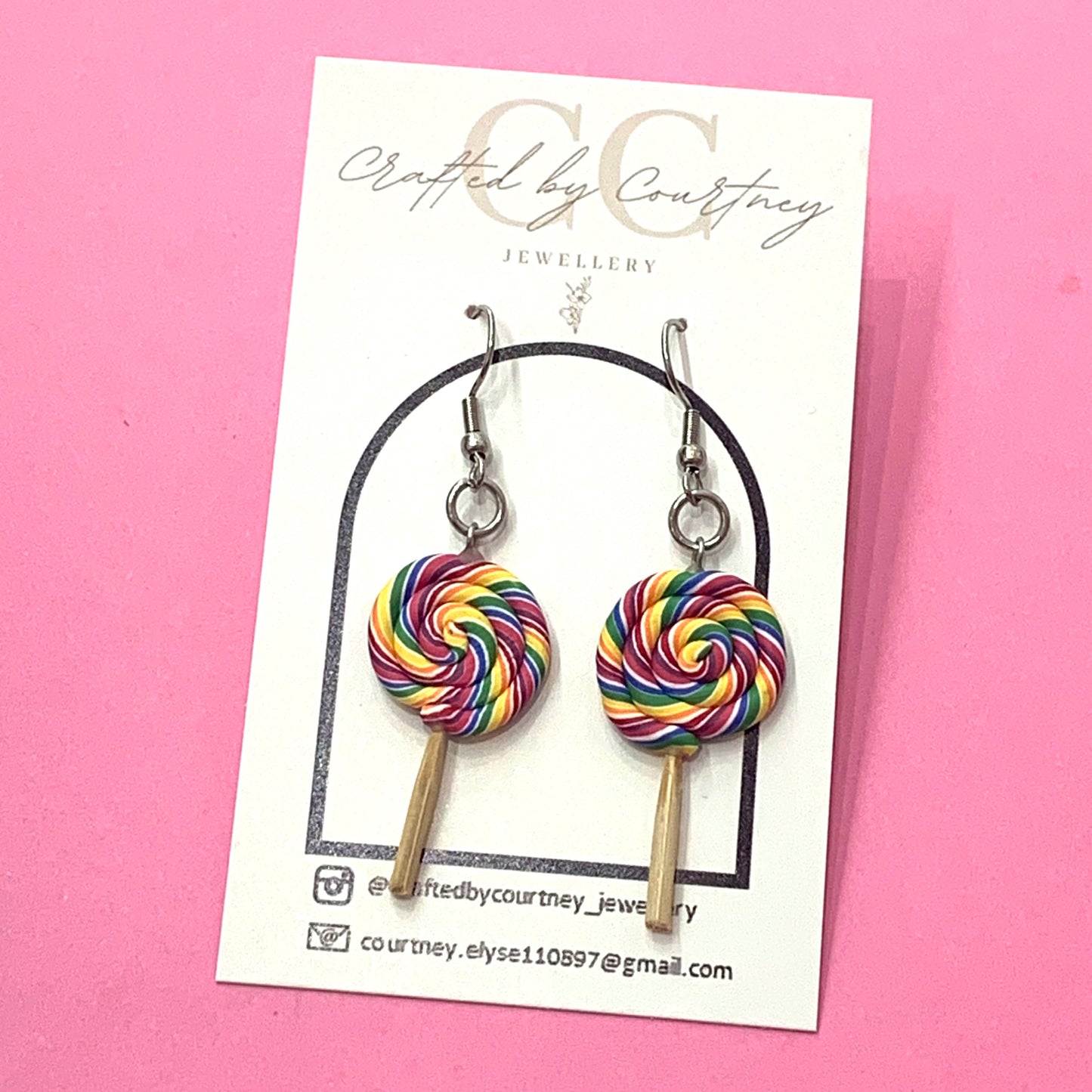 CRAFTED BY COURTNEY- Lollipop Hook Earrings