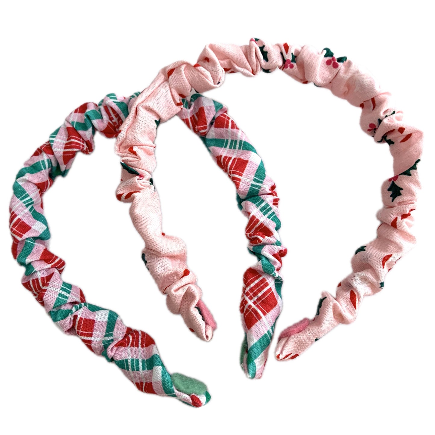 THIS BIRD HAS FLOWN -  SMALL CHRISTMAS SCRUNCHIE HEADBANDS- Jolly Tartan