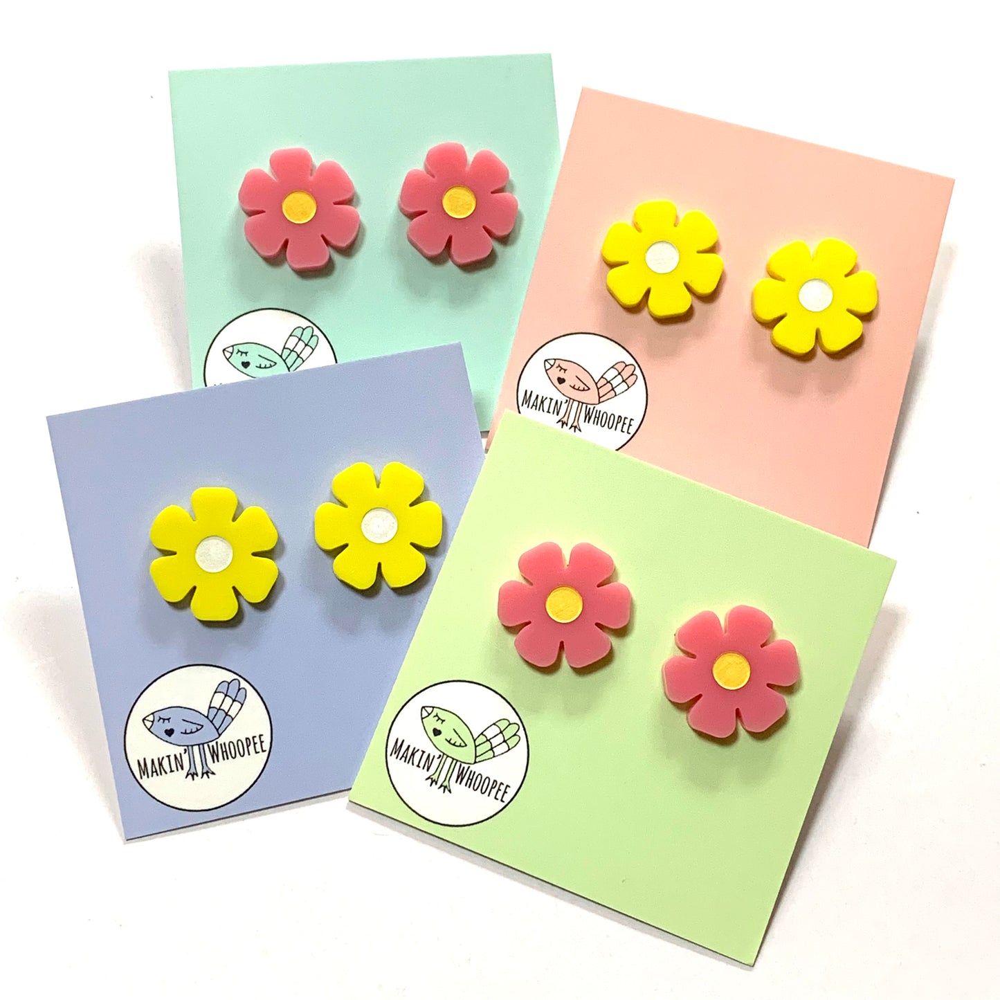 MAKIN' WHOOPEE - Cutie Bloom Studs- Yellow & White