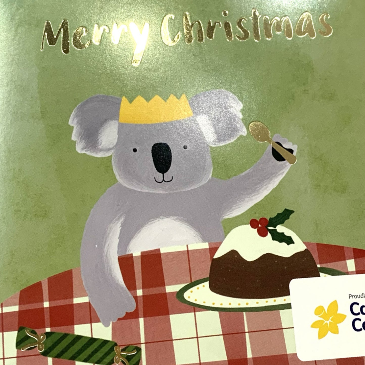 CANDLEBARK CREATIONS - "Feasting Koala" Australiana Christmas- Single Card