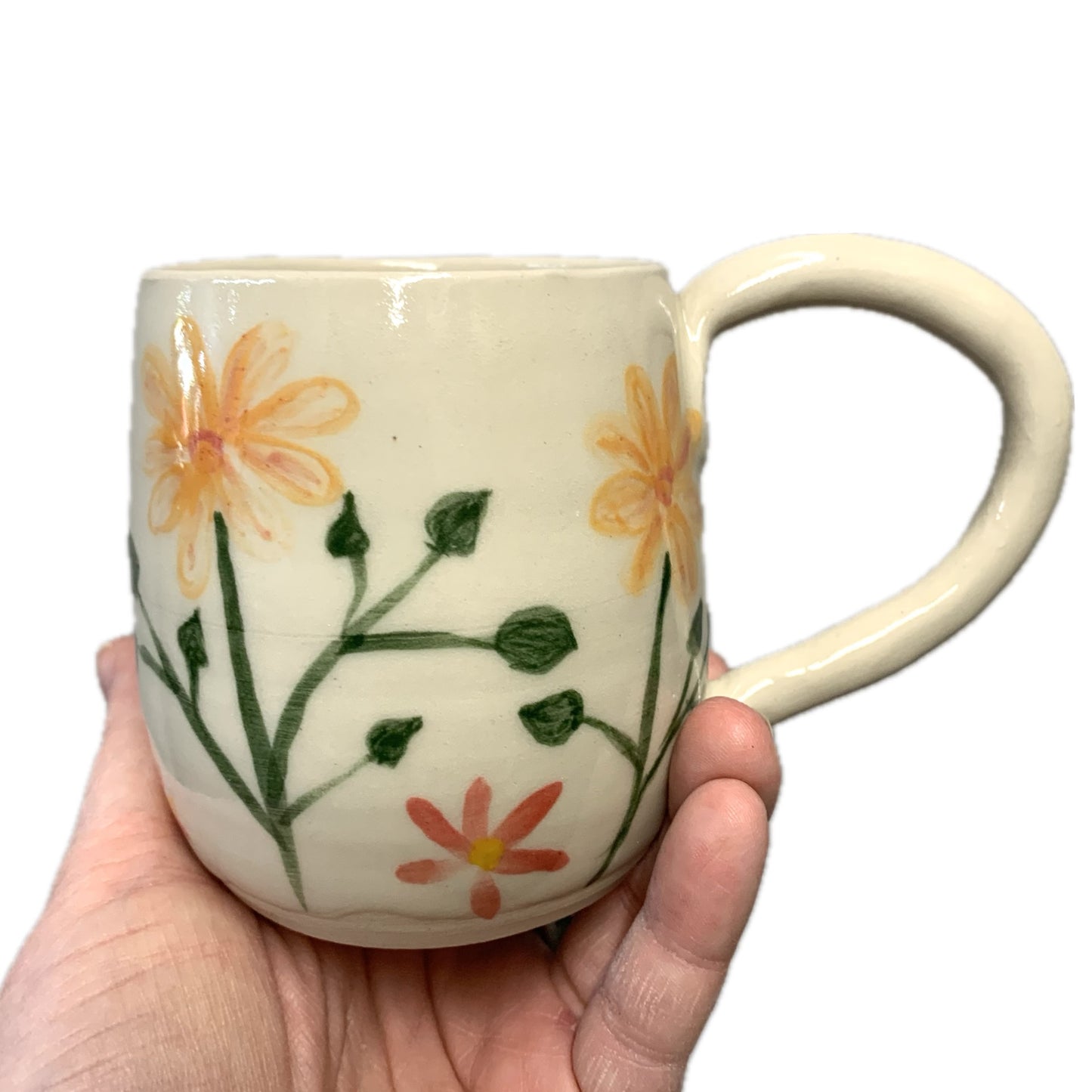 EARTH BY HAND- Floral Mug- Handpainted