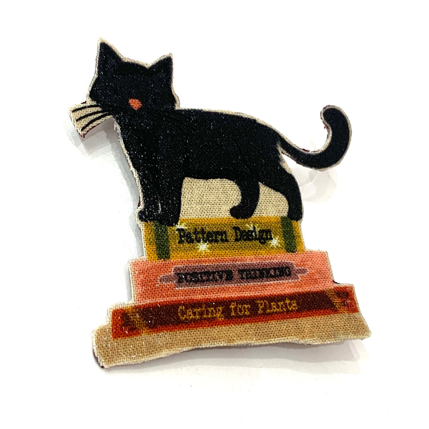 THIS BIRD HAS FLOWN- Black Cat- Literary Kitty Brooch