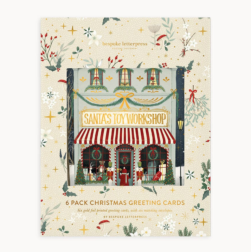 BESPOKE LETTERPRESS - 6 Pack Christmas Card Boxset - "The Christmas Village"