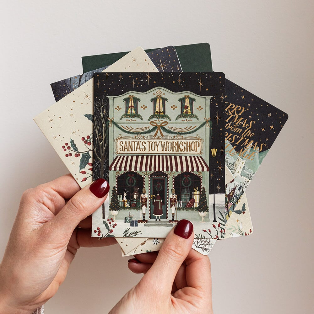 BESPOKE LETTERPRESS - "Santa's Toy Workshop"- Foiled Christmas Card