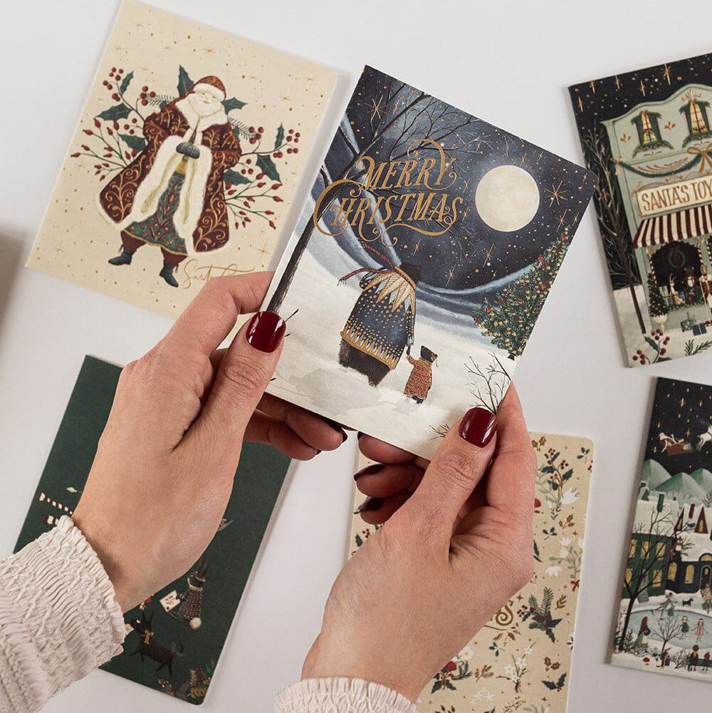 BESPOKE LETTERPRESS - "Starry Night Bears"- Foiled Christmas Card