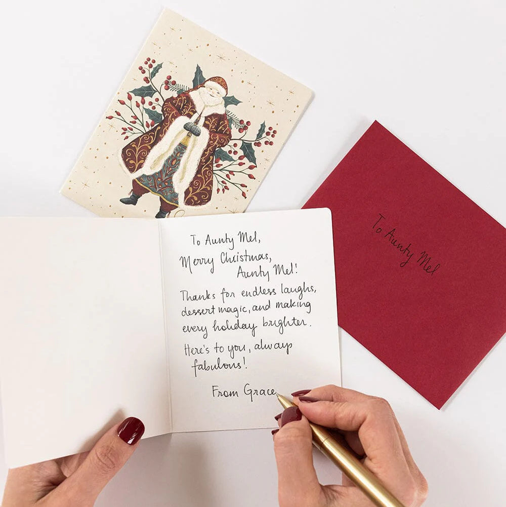 BESPOKE LETTERPRESS - "Santa Claus"- Foiled Christmas Card