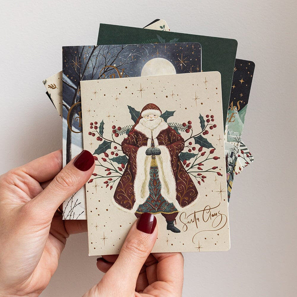 BESPOKE LETTERPRESS - "Santa Claus"- Foiled Christmas Card