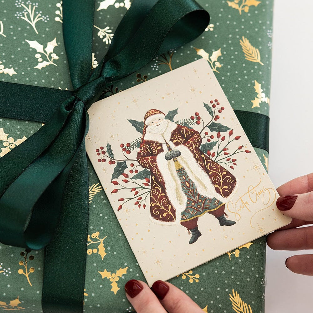 BESPOKE LETTERPRESS - "Santa Claus"- Foiled Christmas Card