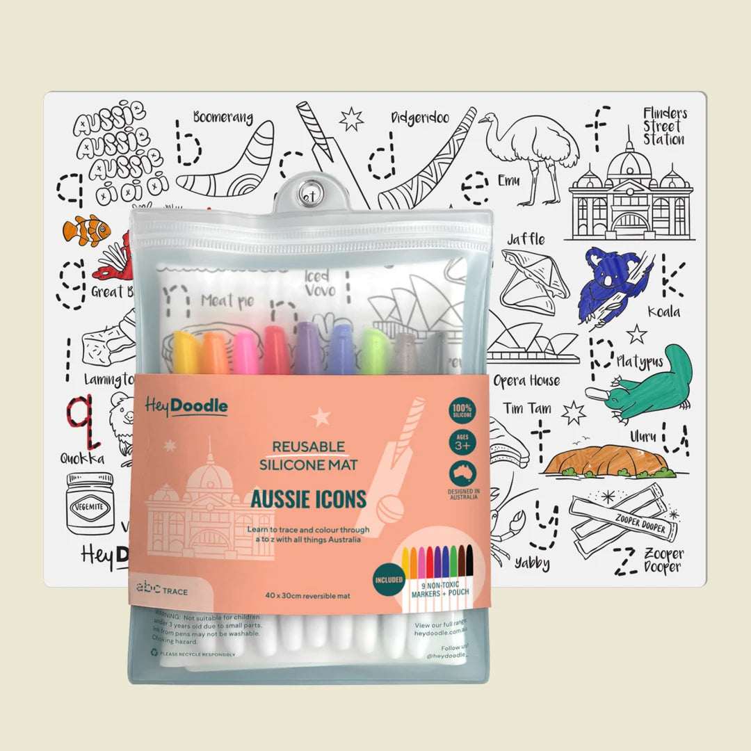 HEY DOODLE - AUSSIE ICONS - Classic Colouring & Doodle Mat