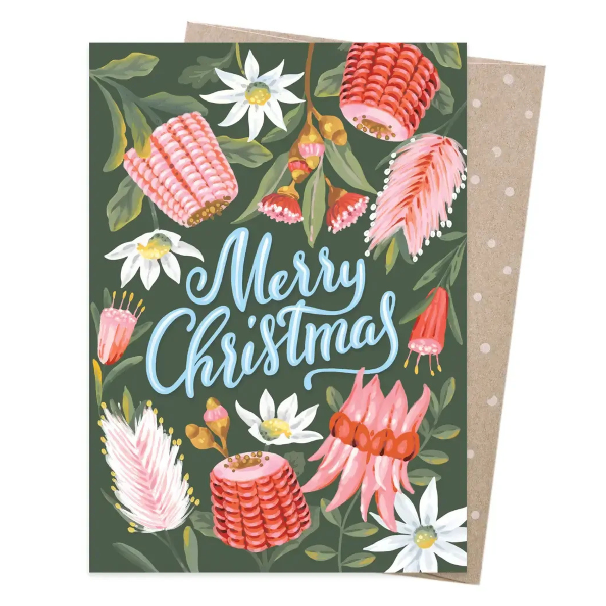 EARTH GREETINGS- Christmas Garland - Christmas Greeting Card - Jane Branchflower