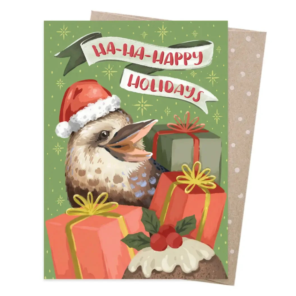 EARTH GREETINGS- Happy Kookaburra - Christmas Greeting Card - Jane Branchflower