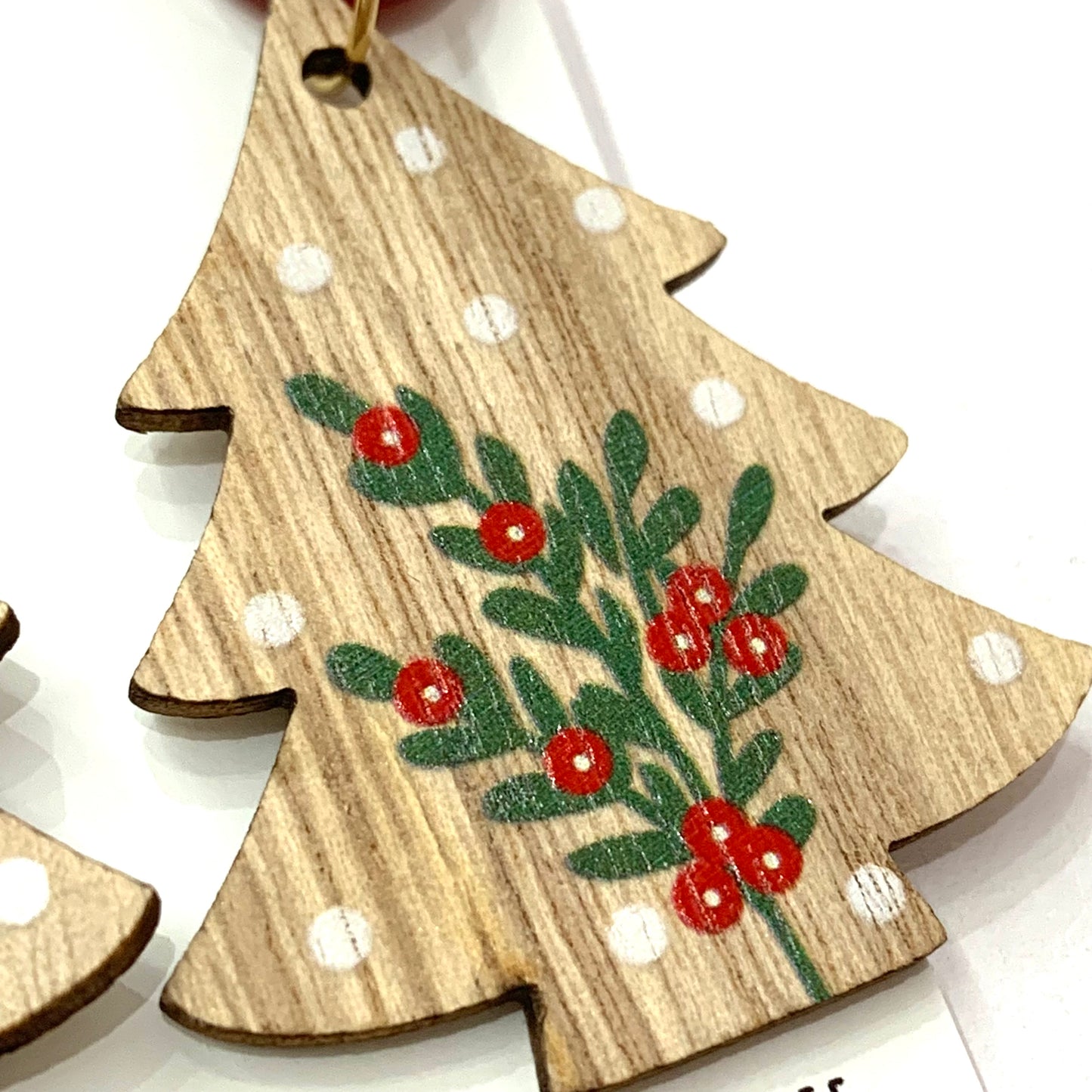 MAKIN' WHOOPEE - “Timber Trees- Silver Top” CHRISTMAS STUD DANGLES