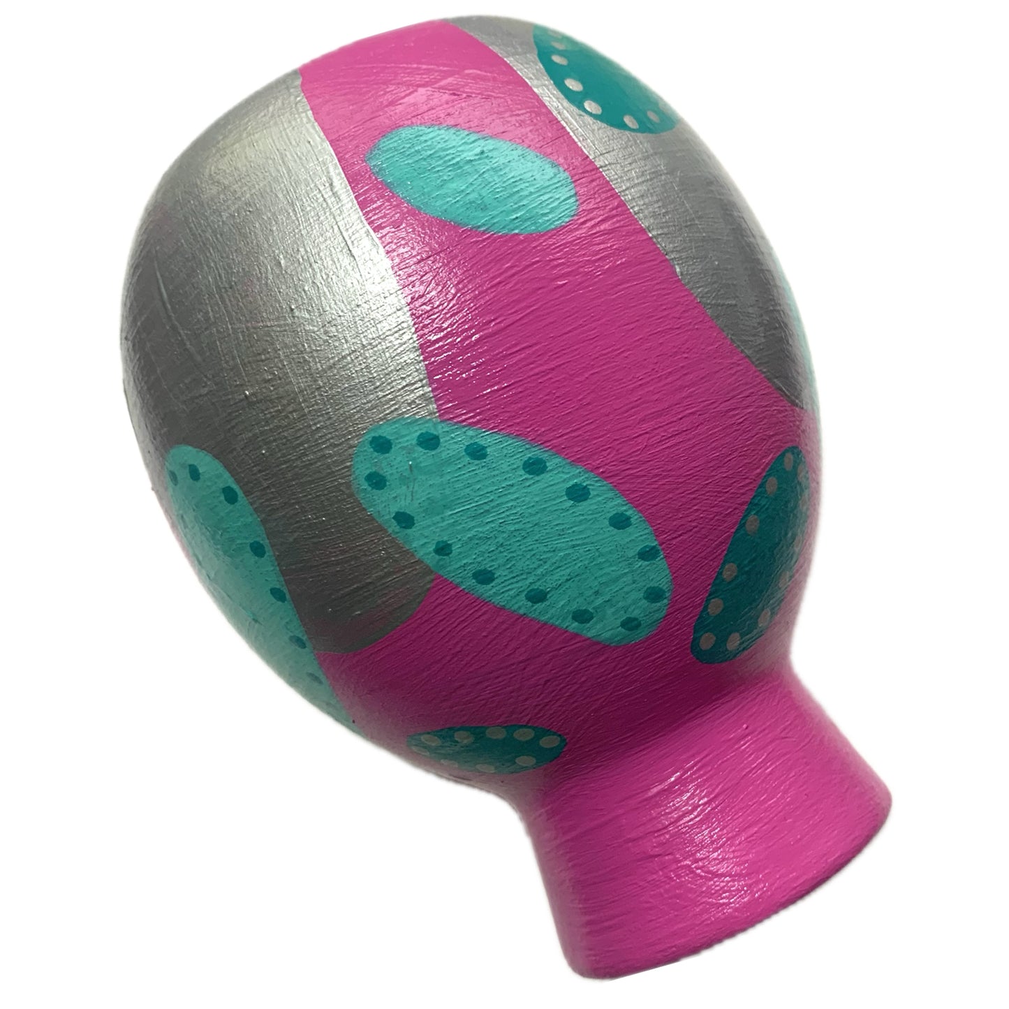 THIS BIRD HAS FLOWN - Small Elipse Vase- Teal & Purple- Decorative Only