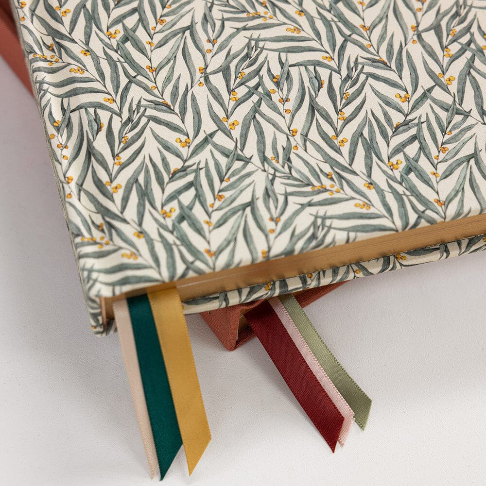 BESPOKE LETTERPRESS - 2027 Desktop Linen Bound Planner - Golden Wattle