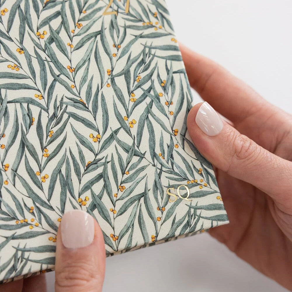 BESPOKE LETTERPRESS - 2027 Desktop Linen Bound Planner - Golden Wattle