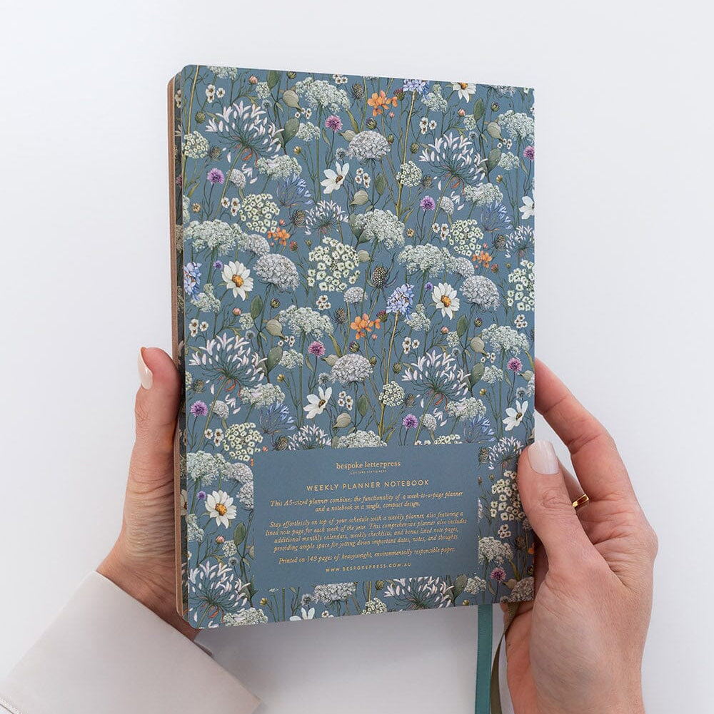 BESPOKE LETTERPRESS - 2027 Weekly Planner Notebook - Willowmere