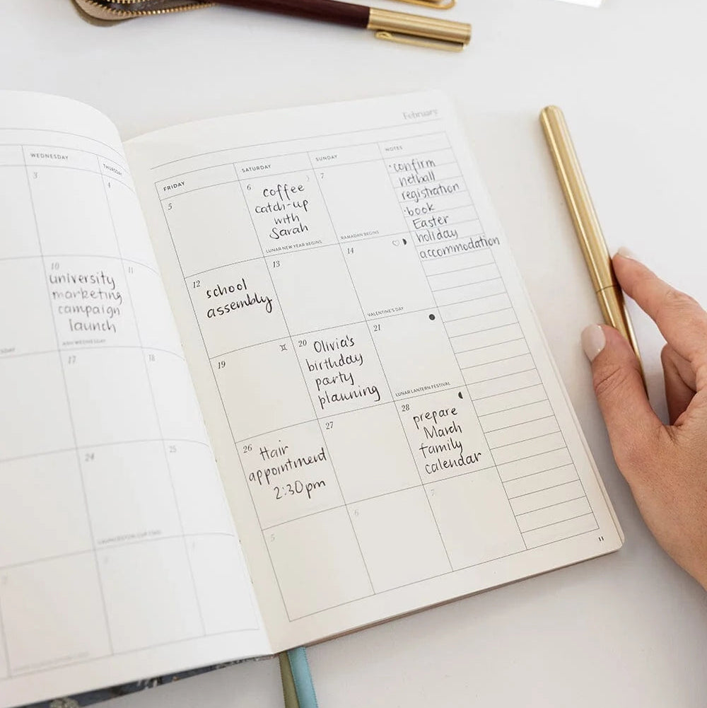 BESPOKE LETTERPRESS - 2027 Weekly Planner Notebook - Willowmere