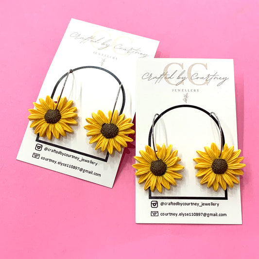 CRAFTED BY COURTNEY- Sunflower Hoops