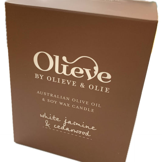 OLIEVE AND OLIE- White Jasmine & Cedarwood- Ceramic Candle
