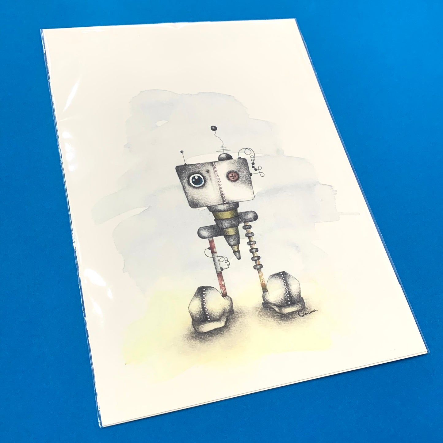 DONNA K CREATIONS- A4 ART PRINTS- Beep Bop Robot