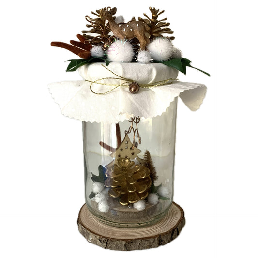 THIS BIRD HAS FLOWN- Christmas Jar Decoration- Large Natural Woodland