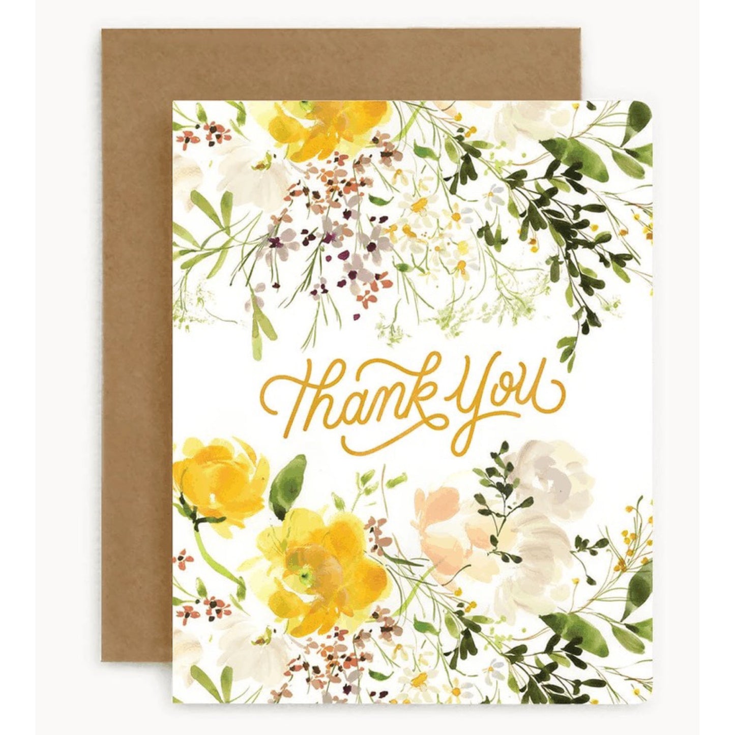 BESPOKE LETTERPRESS - "Thank you - Yellow Ranunculus" Greeting Card