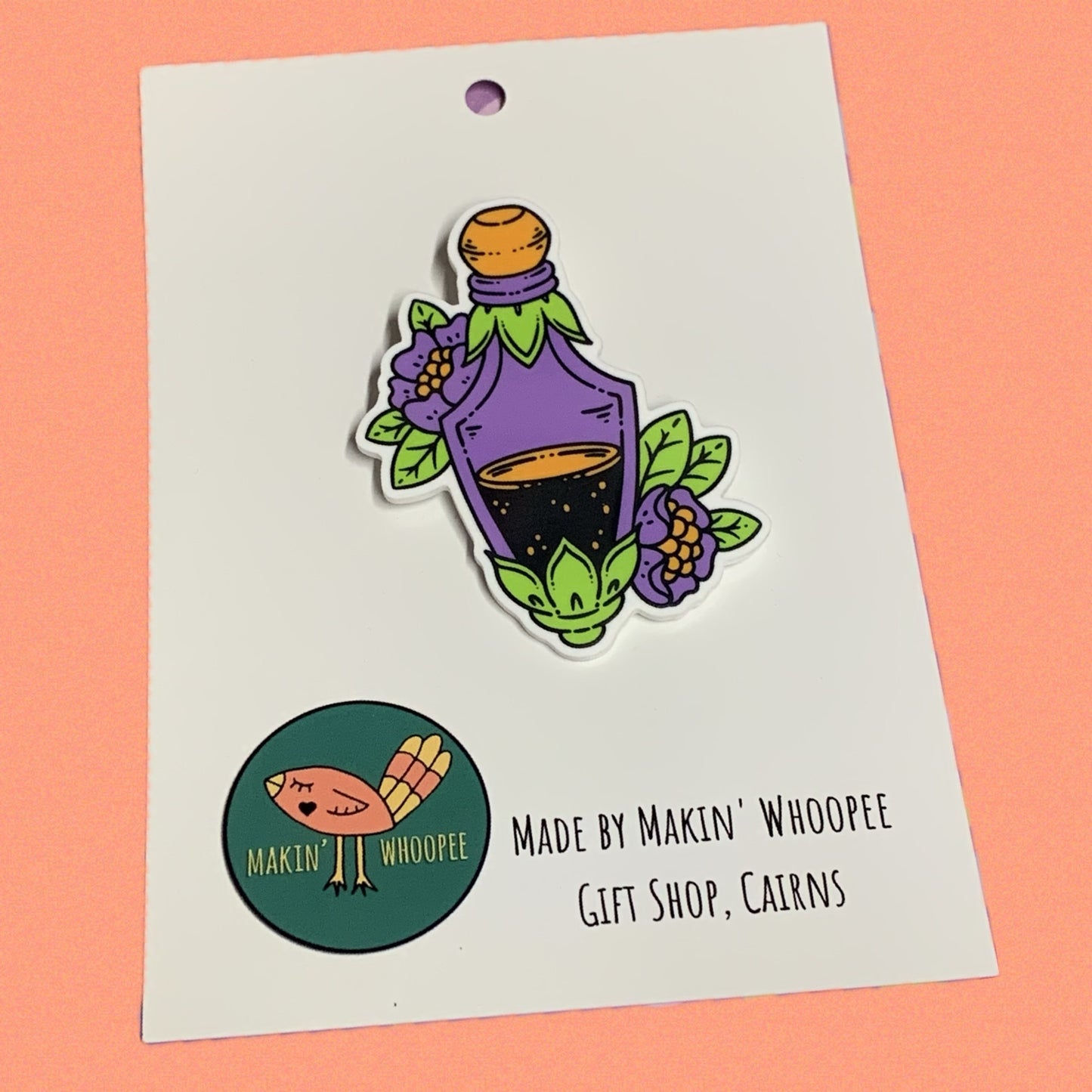 MAKIN' WHOOPEE - "Perfect Potion" Bottle Limited Edition Halloween Brooch