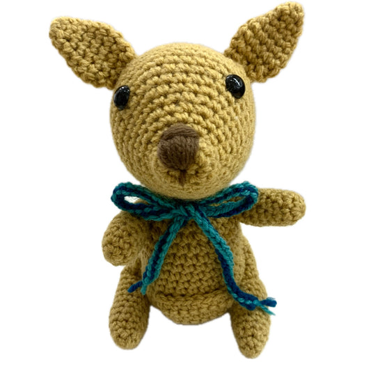 BEAKNITS- Crochet Kangaroo- Small Blue