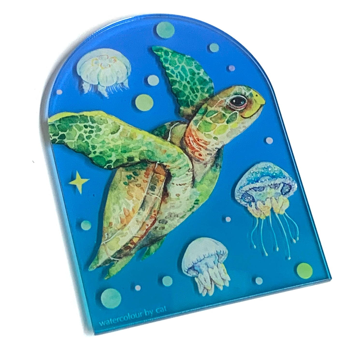 WATERCOLOURS BY CAT- Turtle- Australian Marine Animal Art Magnet