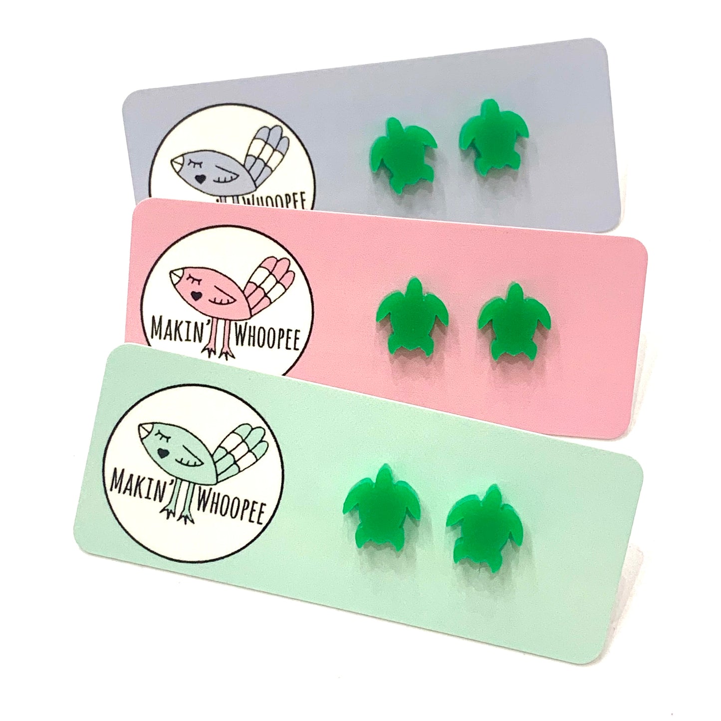 MAKIN' WHOOPEE - Little Critters- "SEA TURTLE" Stud Earrings - Green