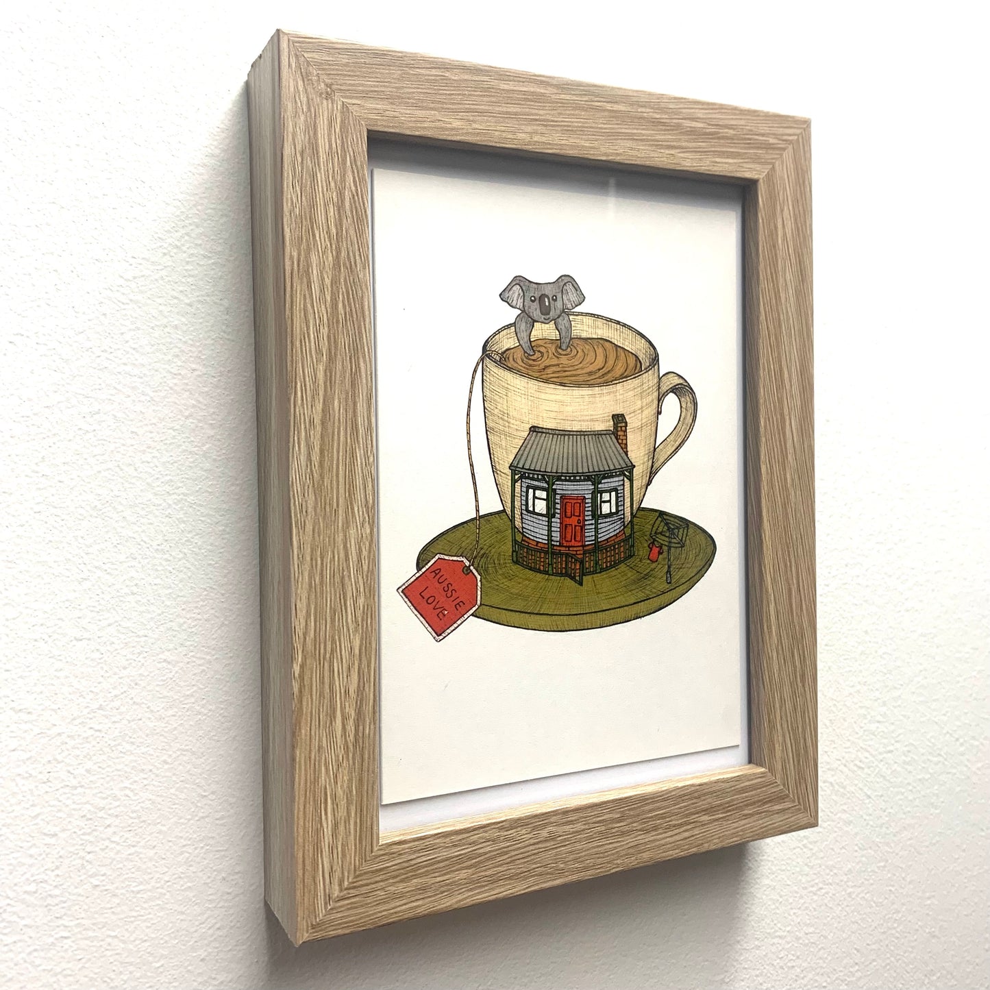 THE NONSENSE MAKER- "Australian Cuppa- House" Framed Image