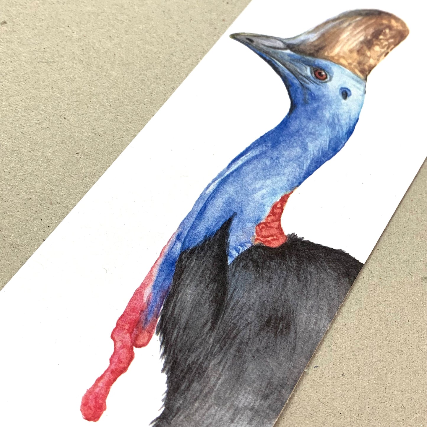 Shanna Trees Creations- "Cassowary" Bookmark- White Paper