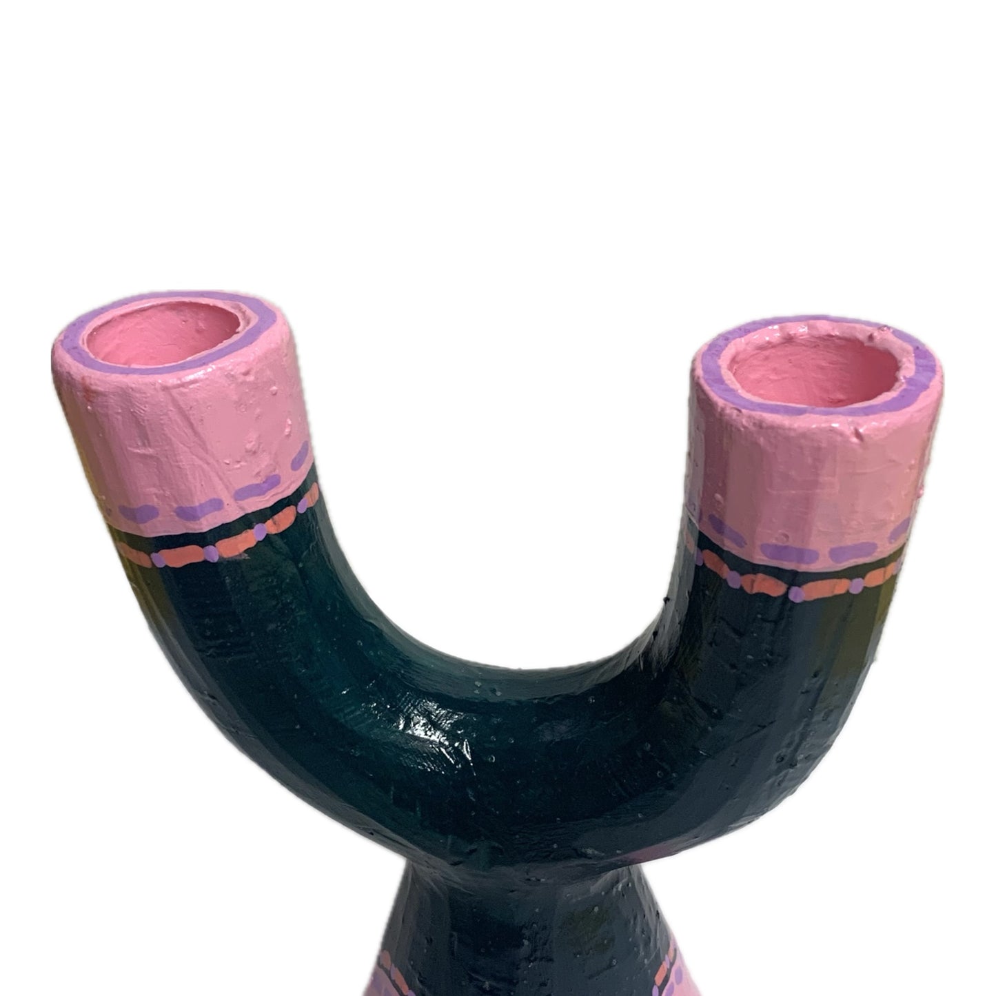 MAKIN' WHOOPEE - Double Candle Holder- Green, Pink, Purple & Peach- Includes 2 x Candles