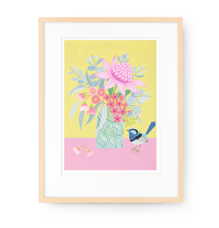 CLAIRE ISHINO- SMALL LIMITED EDITION A5 PRINTS- Superb Fairy Wren