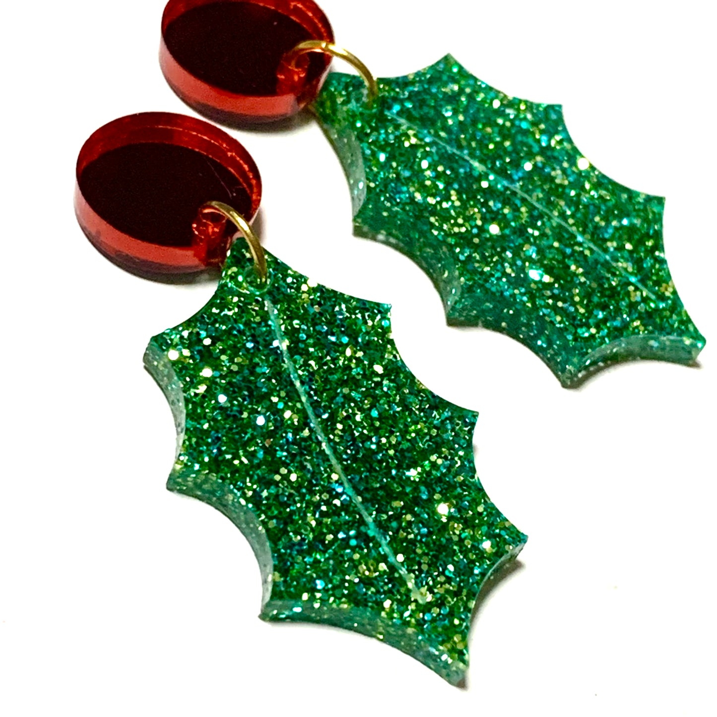 MAKIN' WHOOPEE - “Holly” CHRISTMAS SMALL STUD DANGLES
