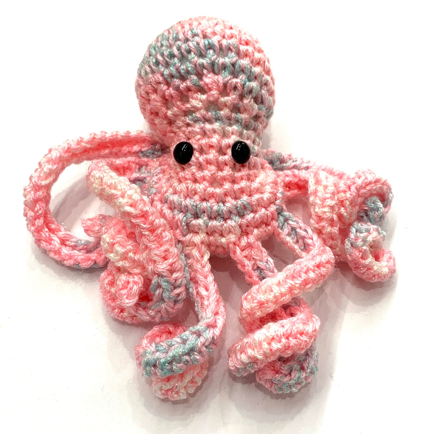 BEAKNITS- CROCHETED OCTOPUS - Light Pink & Blue