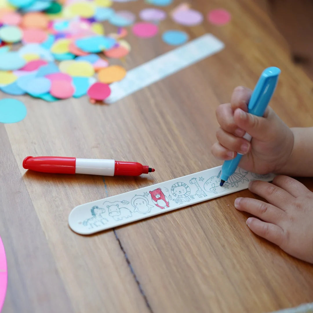 HEY DOODLE - DINO ROAR - Reusable Colouring Slap Bracelet