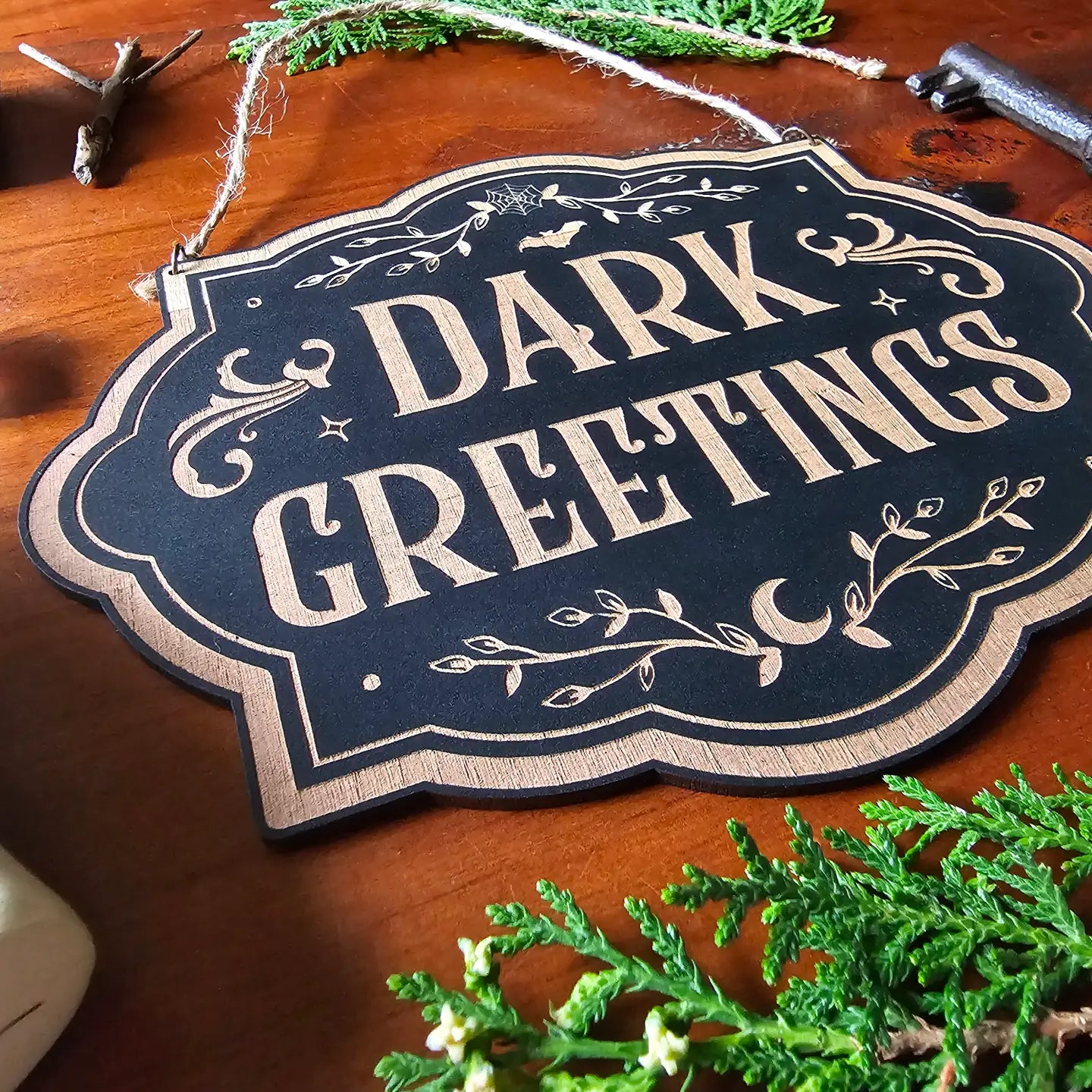 YISKA Dark Greetings Sign