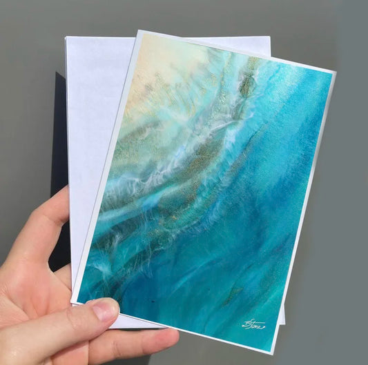 BRENDA STONE ART - Deluxe Card - Aqua Waves