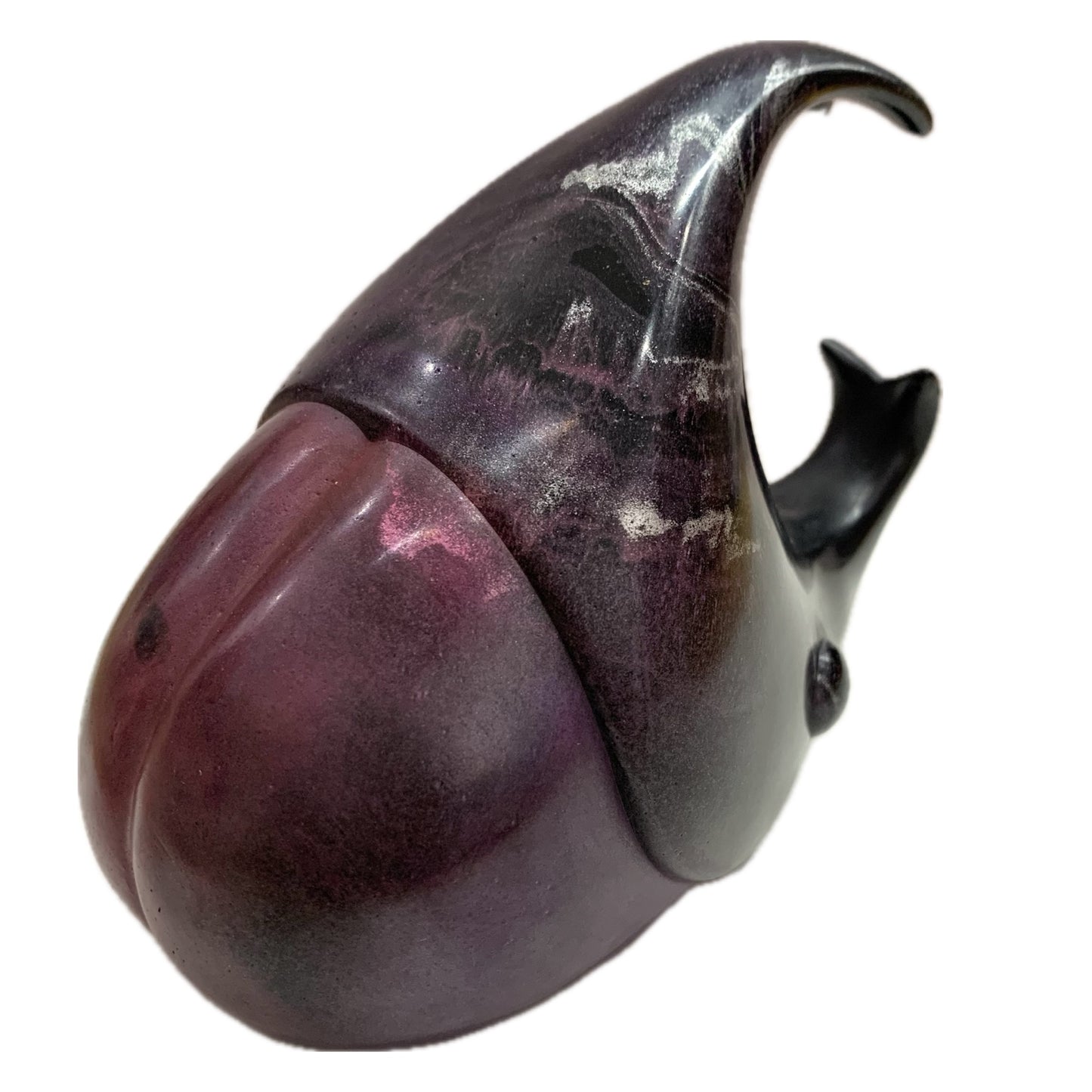 PETE CROMER - RESIN RHINOCEROS BEETLE #3 - Purple & Gold