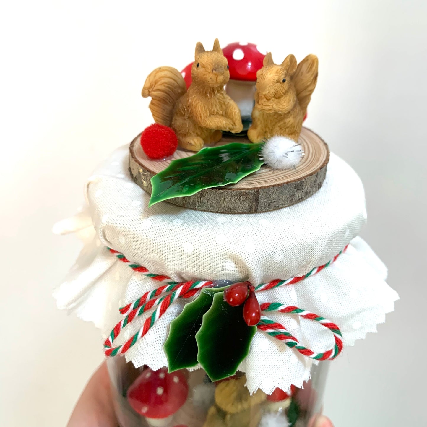 THIS BIRD HAS FLOWN- Christmas Jar Decoration- Medium Woodland Squirrels