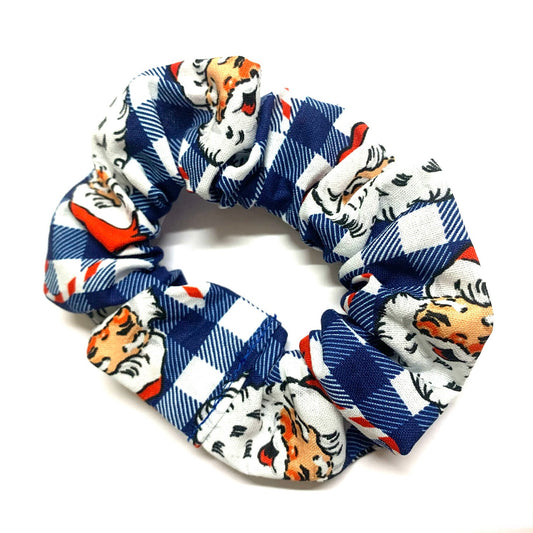 MUMMA WHOOPEE - Regular “BLUE CHECK SANTAS” SCRUNCHIE