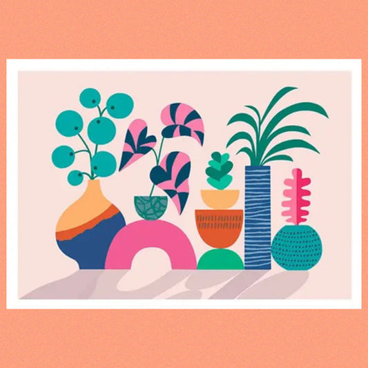 3 BIRDIES STUDIO- "House Plants" A4 Art Print