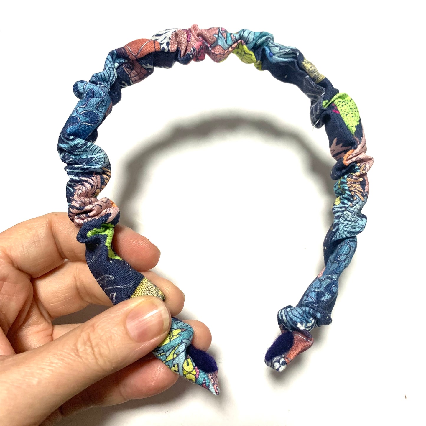 THIS BIRD HAS FLOWN - "Blue Reef"- SMALL SCRUNCHIE HEADBANDS