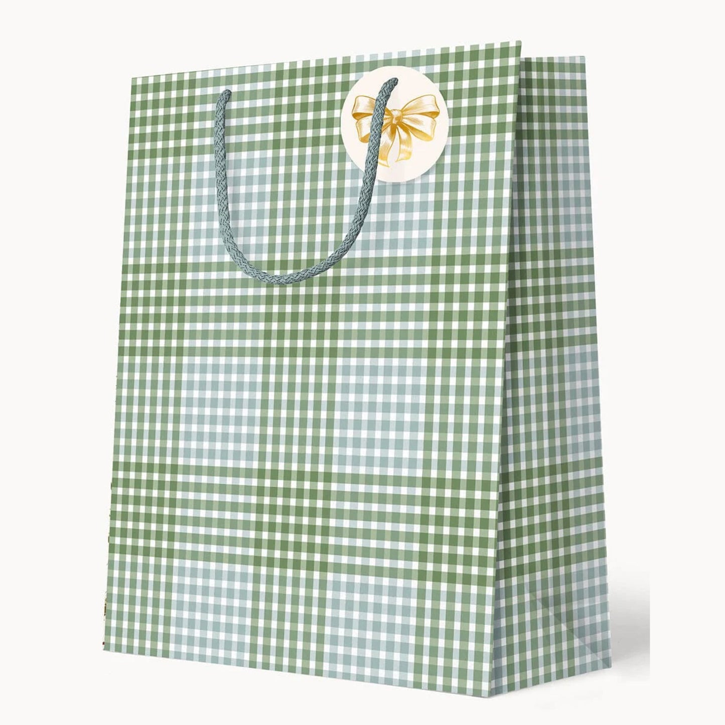 BESPOKE LETTERPRESS - "Nordic Blue Check" Large Gift Bag